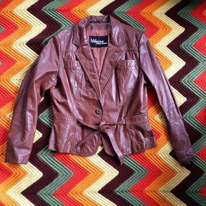 Vintage 70's Wilsons Carmel Brown Leather Jacket small